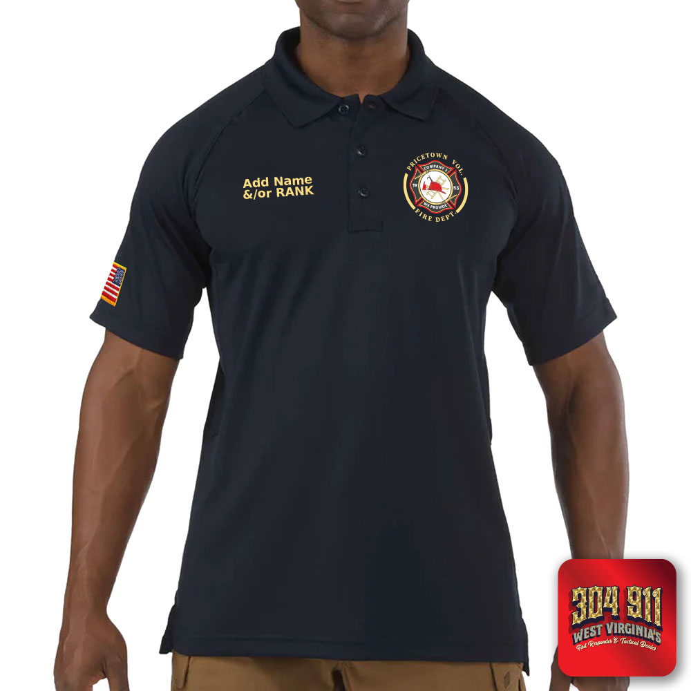"PRICETOWN VOLUNTEER FIRE DEPARTMENT" (EMBROIDERY) PERFORMANCE SHORT SLEEVE POLO TECH