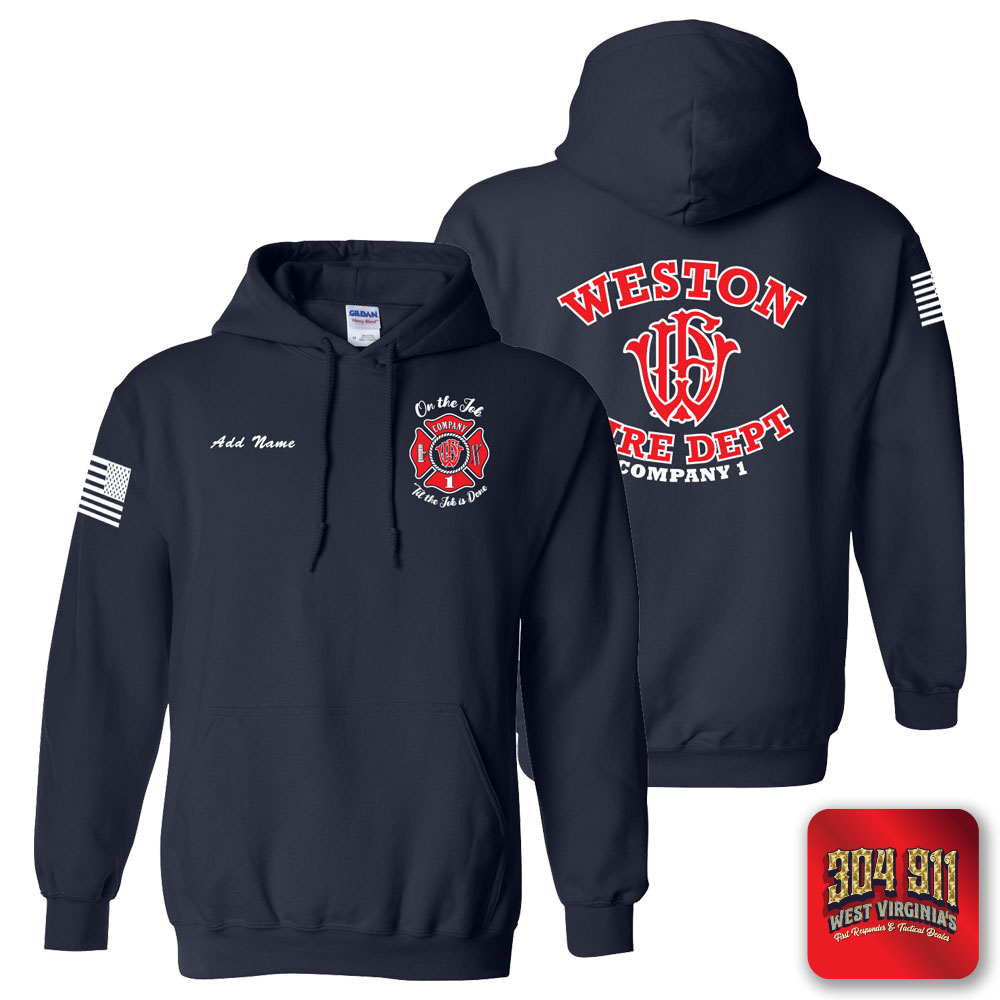 "WESTON FIRE DEPARTMENT" NAVY GILDAN WORK HOODIE