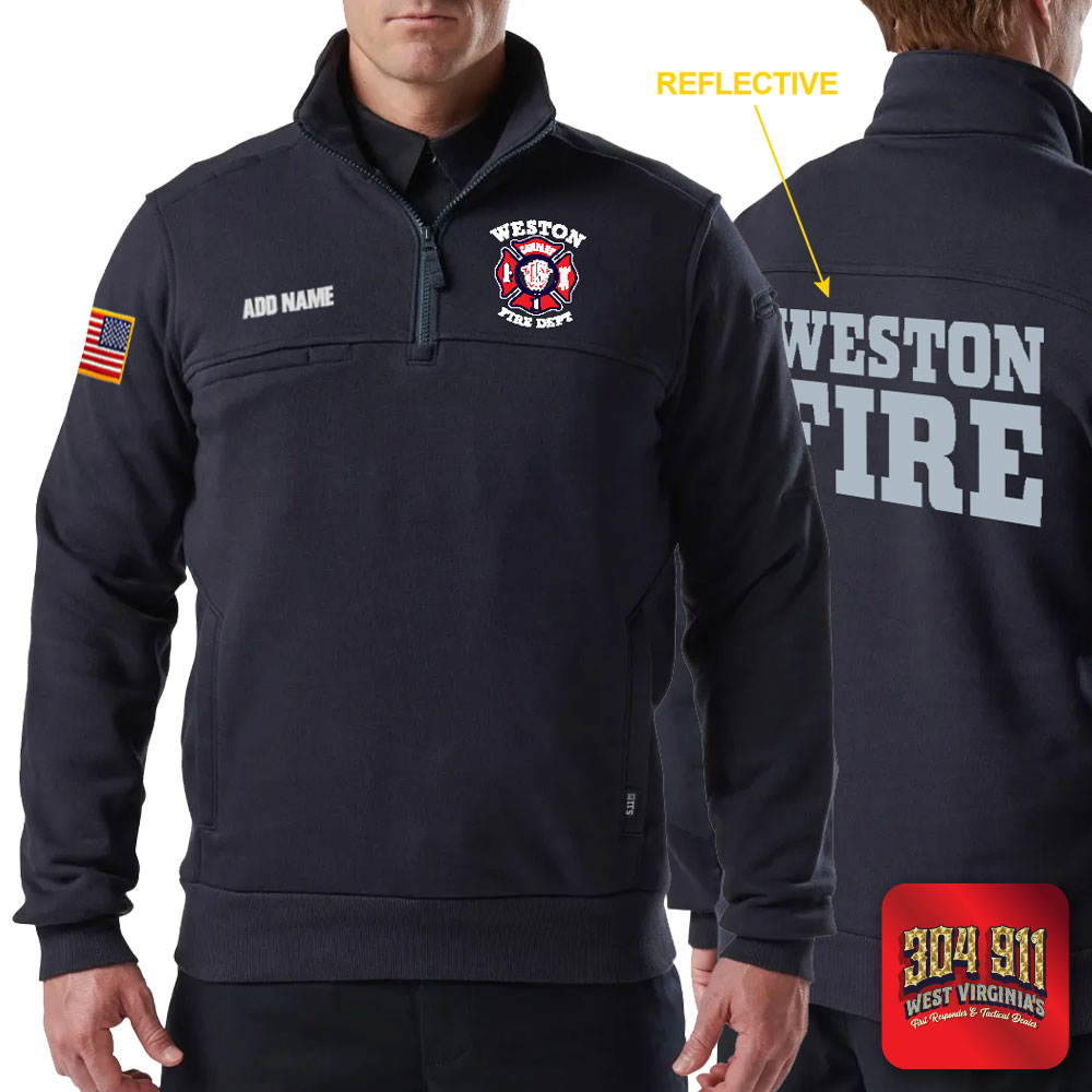 "WESTON FIRE DEPARTMENT" 5.11 JOB SHIRT 1/4 ZIP 2.0 (NAVY)