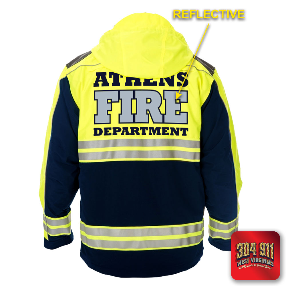 "ATHENS FIRE DEPARTMENT" GAME - HIGH VIZ RESCUE JACKET PARKA (NAVY)