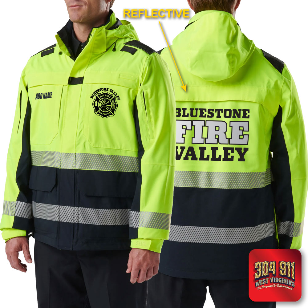 "BLUESTONE VALLEY VOL FIRE DEPT" (REFLECTIVE PRINT) RESPONDER HI-VIS PARKA 2.0 5.11 Tactical (DARK NAVY)