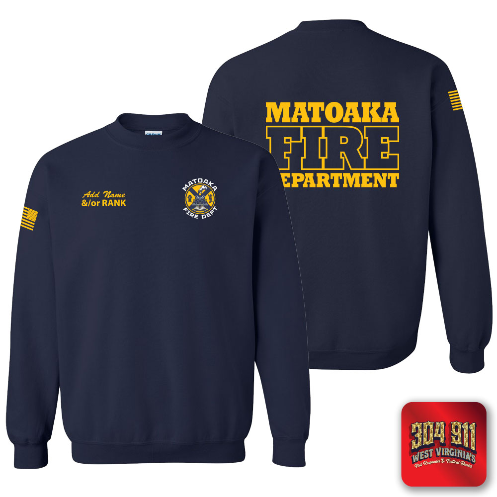 "MATOAKA FIRE DEPARTMENT" NAVY GILDAN WORK SWEATSHIRT