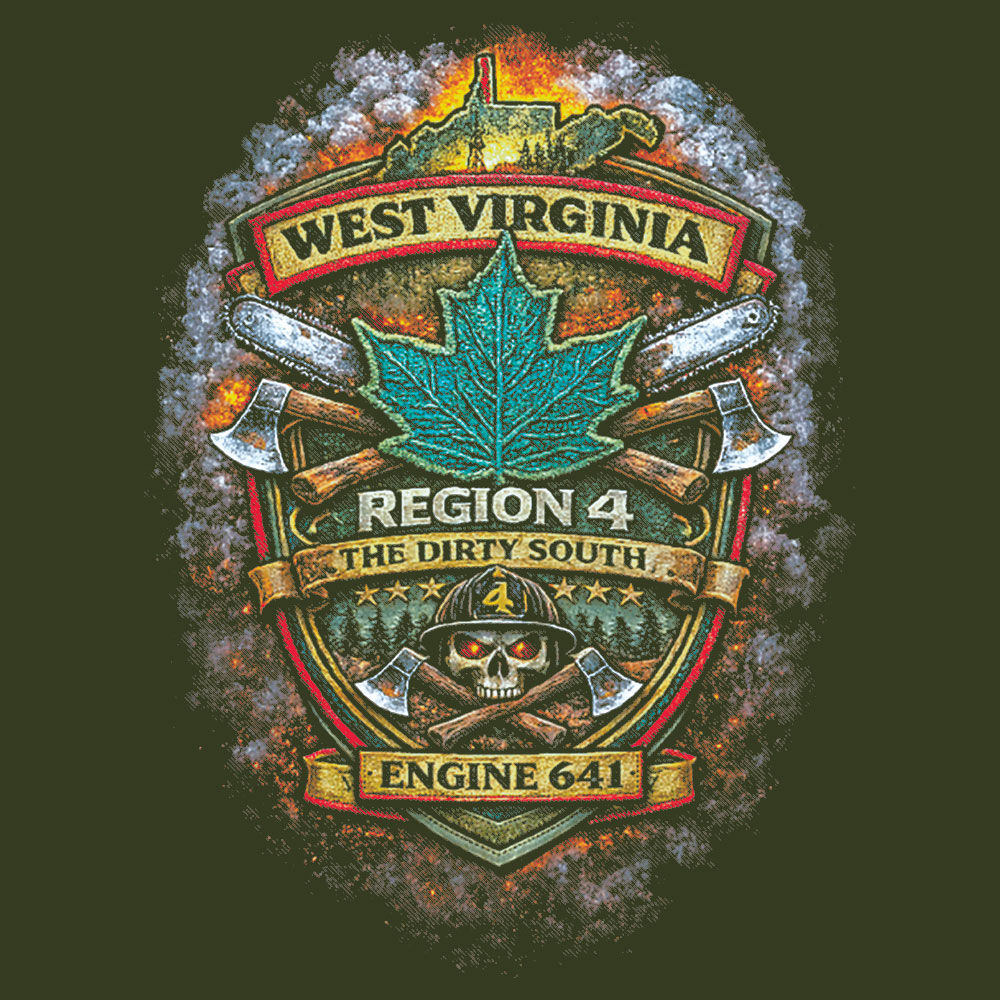 "MATOAKA ENGINE-641" SCREEN PRINT ON MILITARY GREEN JERZEES® - NuBlend® Pullover Hooded Sweatshirt