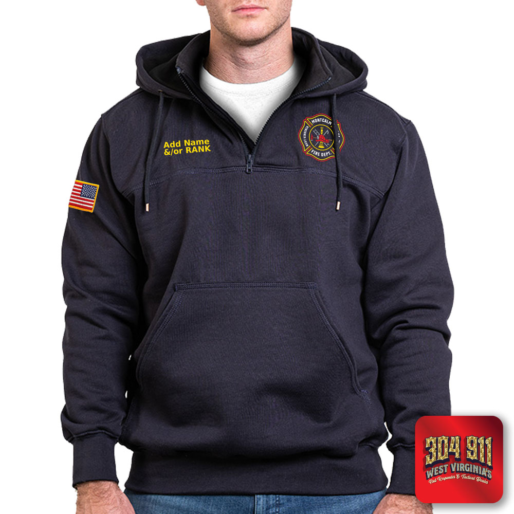 "MONTCALM FIRE DEPARTMENT" - The Hooded Work Shirt (NAVY)