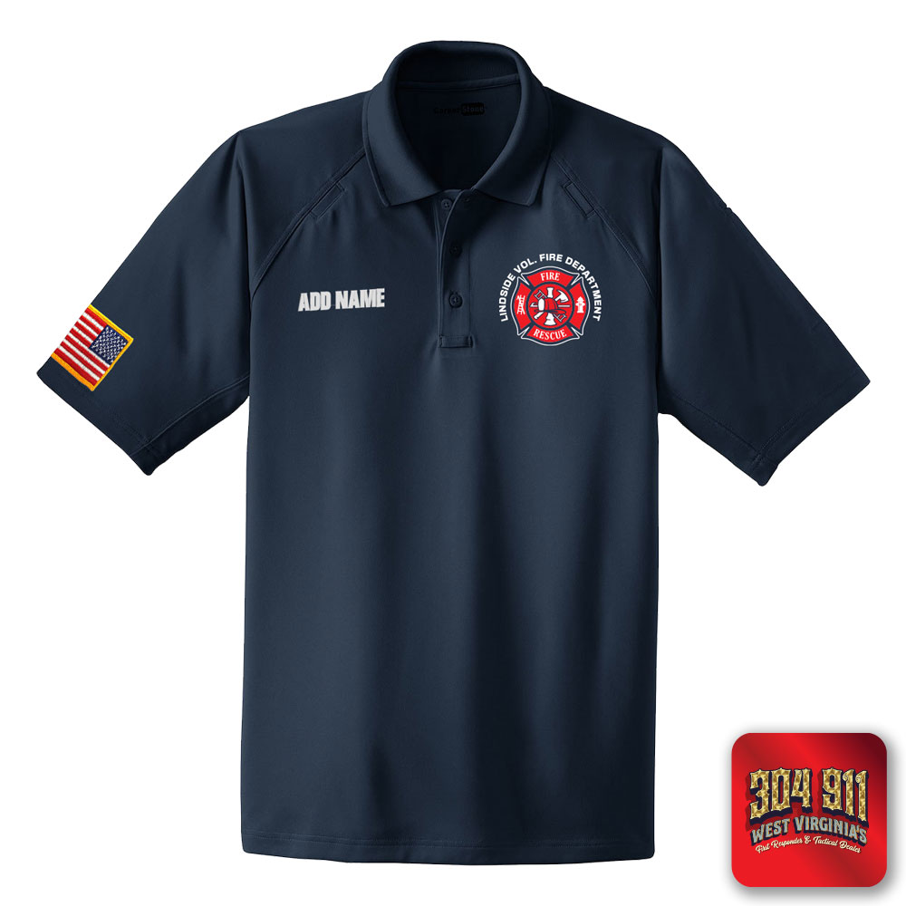 "LINDSIDE VOL FIRE DEPARTMENT" (EMBROIDERY) CornerStone® - Select Snag-Proof Tactical Polo (NAVY)