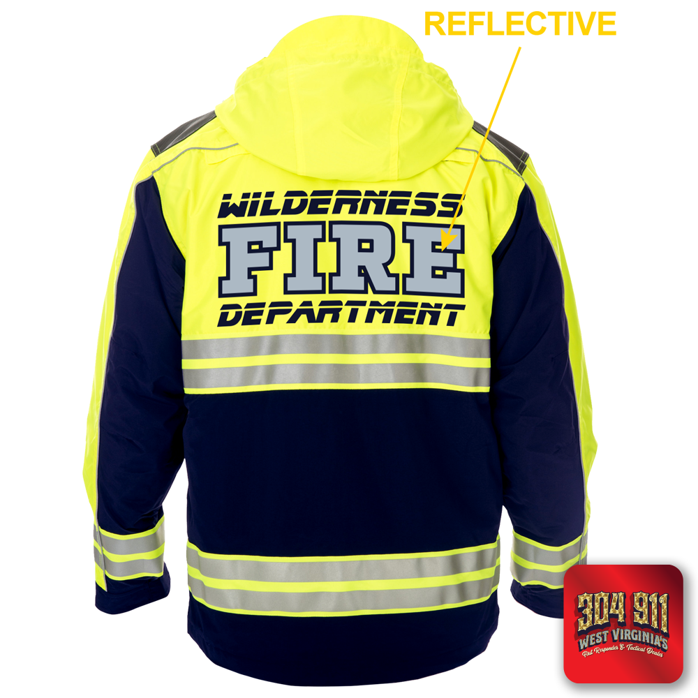 "WILDERNESS FIRE DEPARTMENT" GAME - HIGH VIZ RESCUE JACKET PARKA (NAVY)