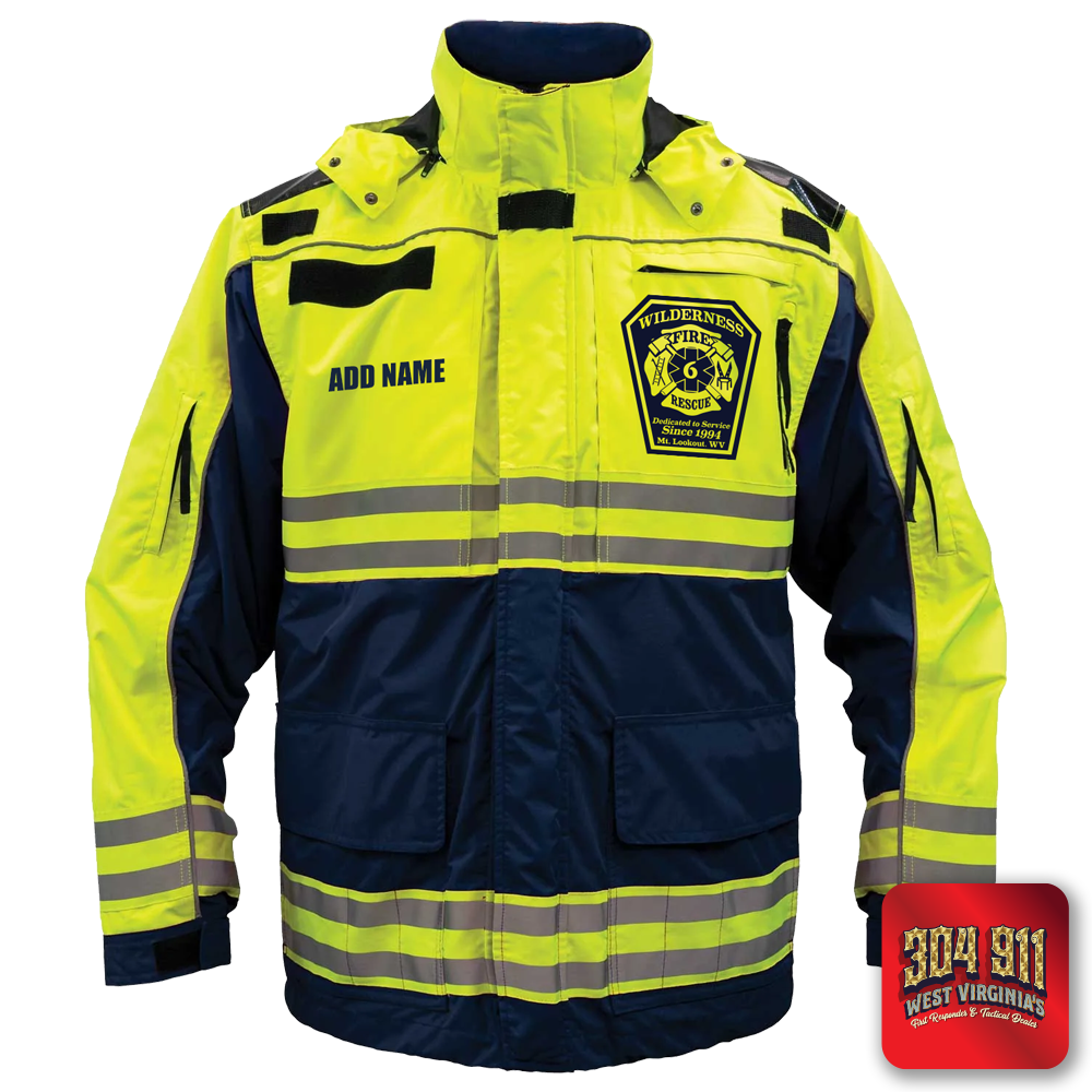 "WILDERNESS FIRE DEPARTMENT" GAME - HIGH VIZ RESCUE JACKET PARKA (NAVY)