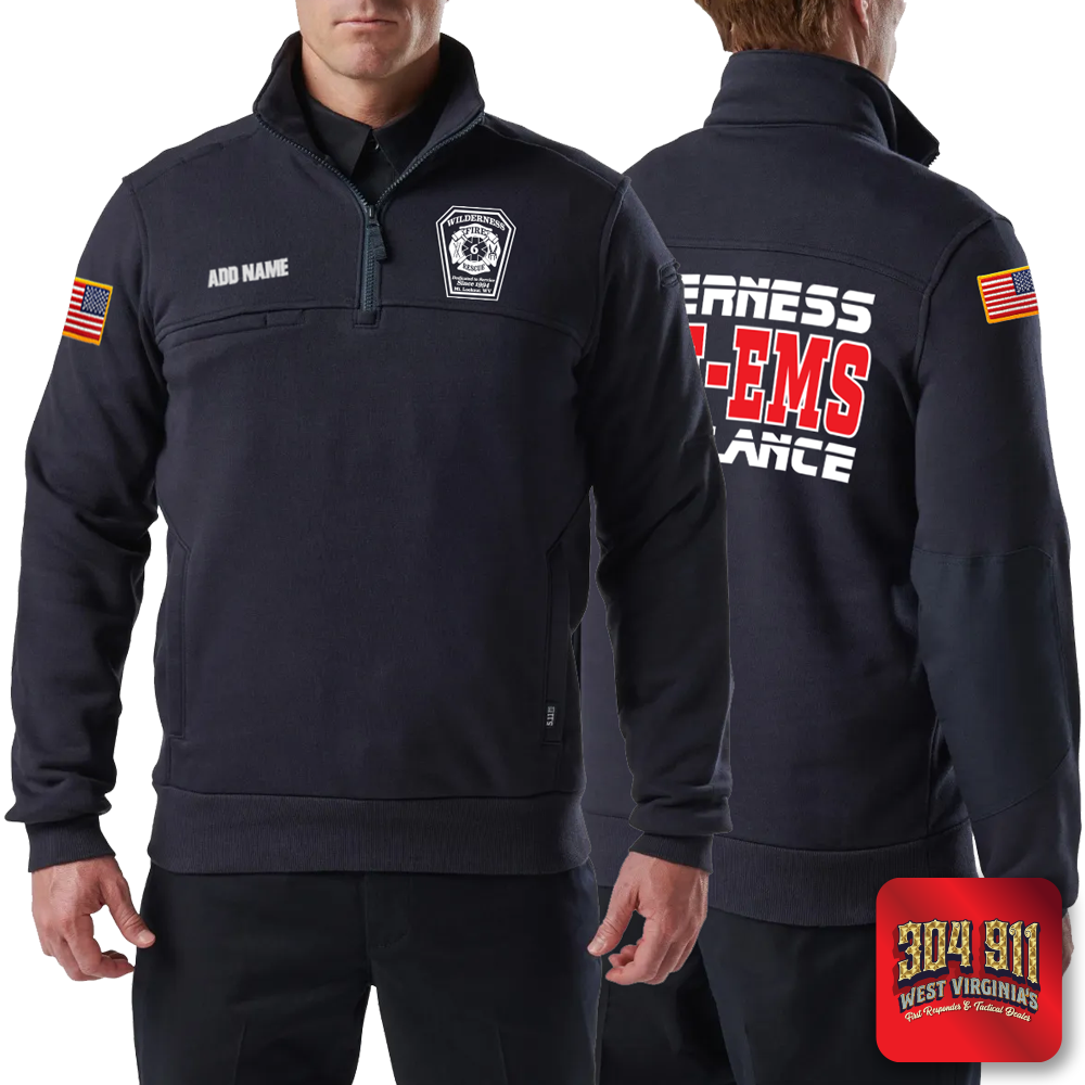 "WILDERNESS FIRE DEPARTMENT" 5.11 JOB SHIRT 1/4 ZIP 2.0 (NAVY)