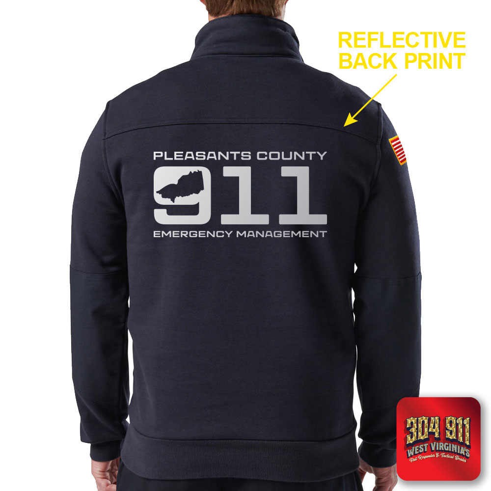 "PLEASANTS COUNTY 911" - The Hooded Work Shirt (NAVY)