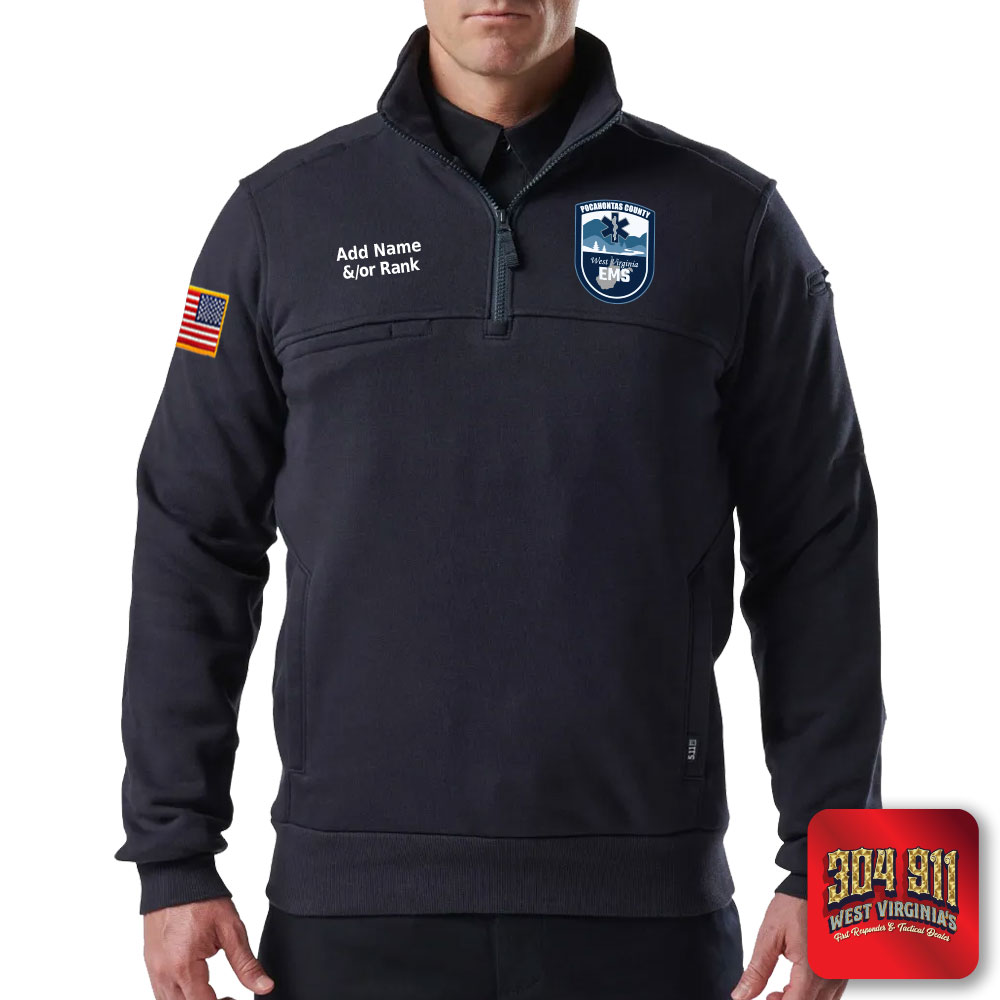 "POCAHONTAS COUNTY EMS" 5.11 JOB SHIRT 1/4 ZIP 2.0 (NAVY)