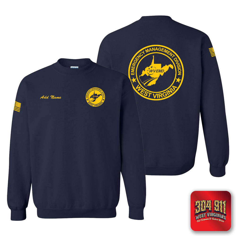 "WV EMERGENCY MANAGEMENT DIVISION" NAVY GILDAN WORK SWEATSHIRT