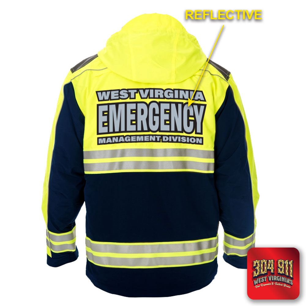 "WV EMERGENCY MANAGEMENT DIVISION" GAME - HIGH VIZ RESCUE JACKET PARKA (NAVY)