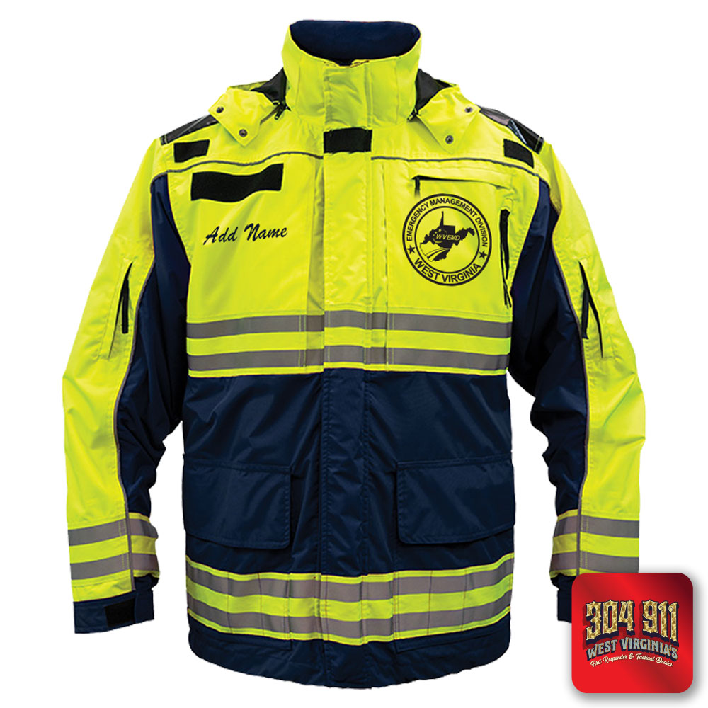 "WV EMERGENCY MANAGEMENT DIVISION" GAME - HIGH VIZ RESCUE JACKET PARKA (NAVY)