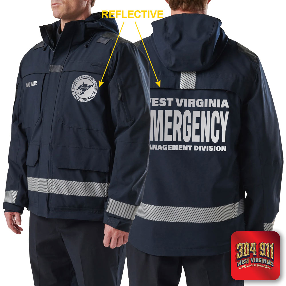 "WV EMERGENCY MANAGEMENT DIVISION" (REFLECTIVE PRINT) RESPONDER PARKA 2.0 5.11 Tactical (DARK NAVY)