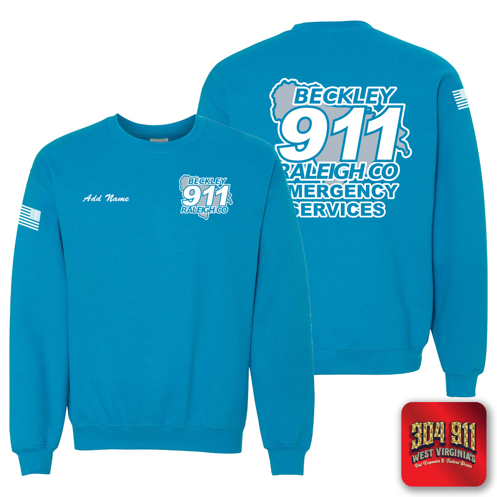 "BECKLEY-RALEIGH COUNTY EMERGENCY SERVICES" SAPHIRE GILDAN WORK SWEATSHIRT