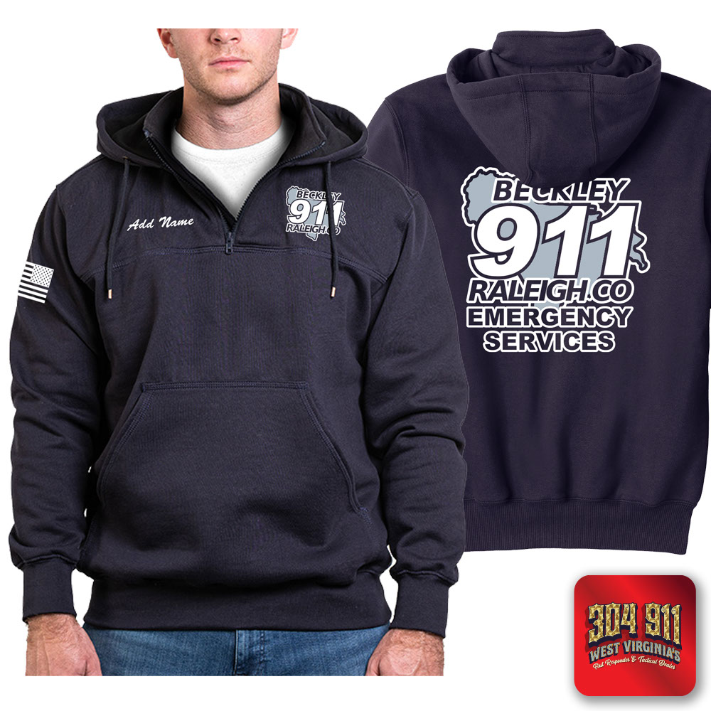 "BECKLEY-RALEIGH COUNTY EMERGENCY SERVICES" GAME - The Hooded Work Shirt (NAVY)