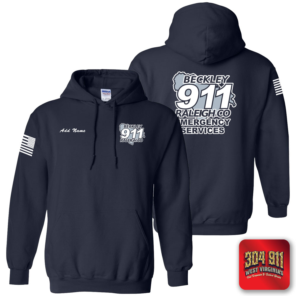 "BECKLEY-RALEIGH COUNTY EMERGENCY SERVICES" NAVY GILDAN WORK HOODIE