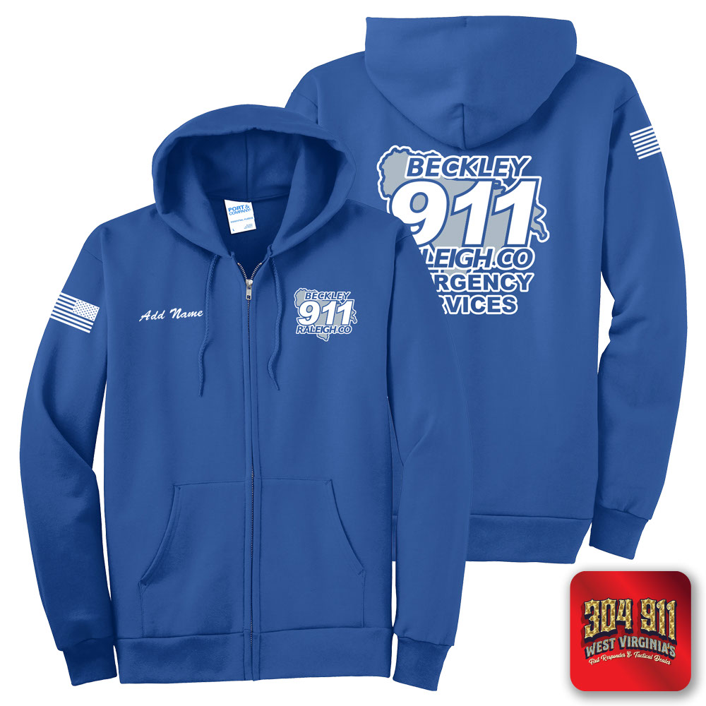 "BECKLEY-RALEIGH COUNTY EMERGENCY SERVICES" ROYAL Port & Company® Essential Fleece Full-Zip Hooded Sweatshirt
