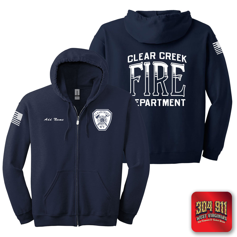 "CLEAR CREEK VOL FIRE DEPARTMENT" NAVY GILDAN Heavy Blend™ Full-Zip Hooded Sweatshirt