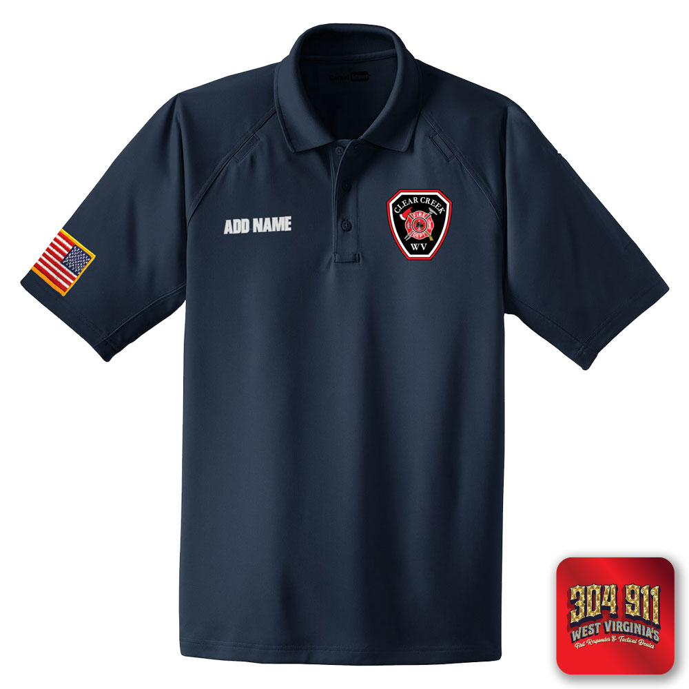"CLEAR CREEK VOL FIRE DEPARTMENT" (EMBROIDERY) CornerStone® - Select Snag-Proof Tactical Polo (NAVY)