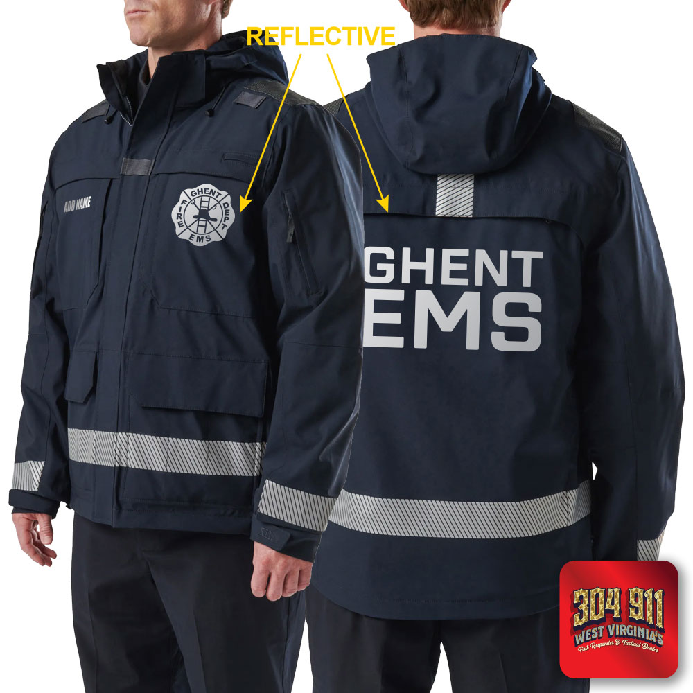 "GHENT FIRE DEPARTMENT" (REFLECTIVE PRINT) RESPONDER PARKA 2.0 5.11 Tactical (DARK NAVY)