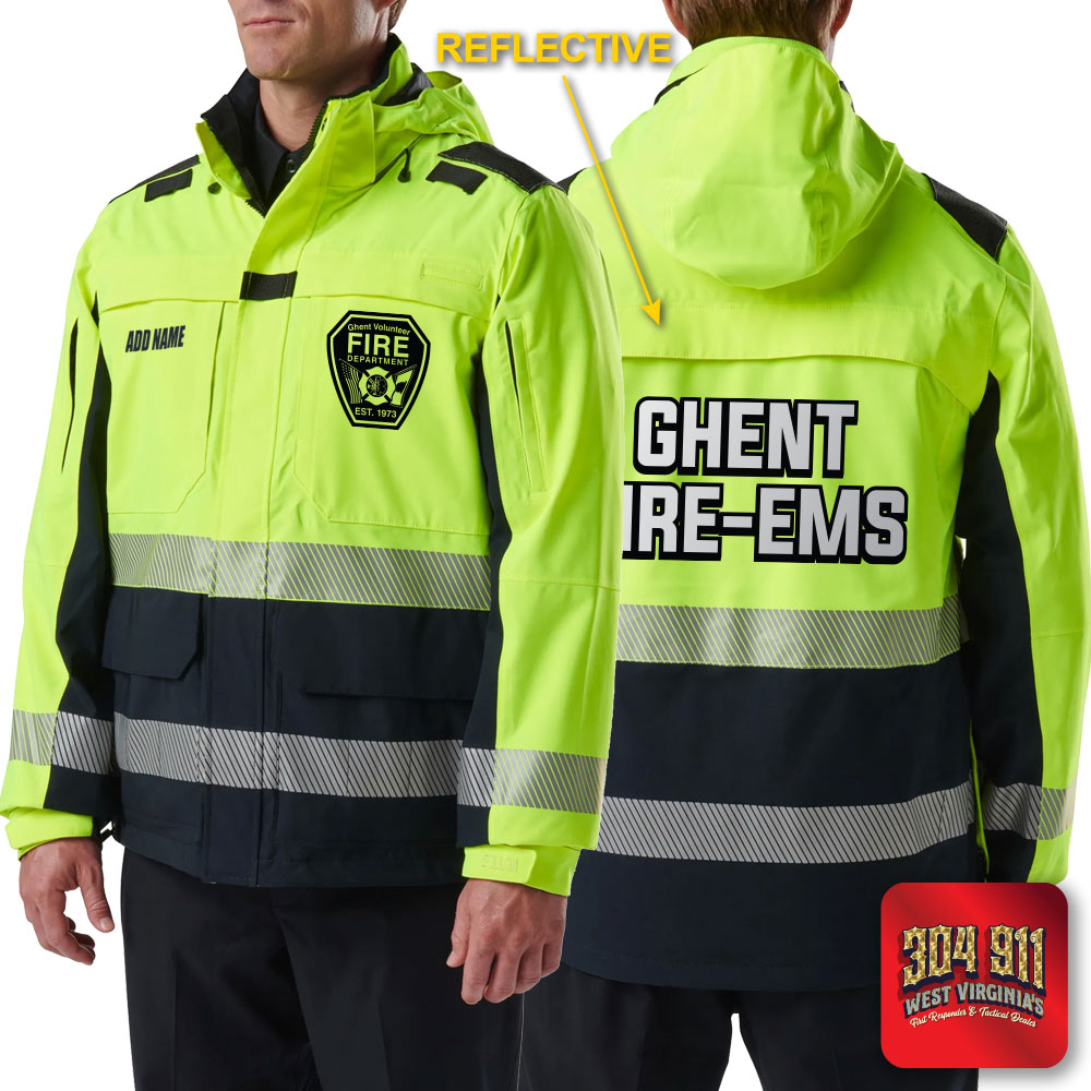"GHENT VOL FIRE DEPT" (REFLECTIVE PRINT) RESPONDER HI-VIS PARKA 2.0 5.11 Tactical (DARK NAVY)