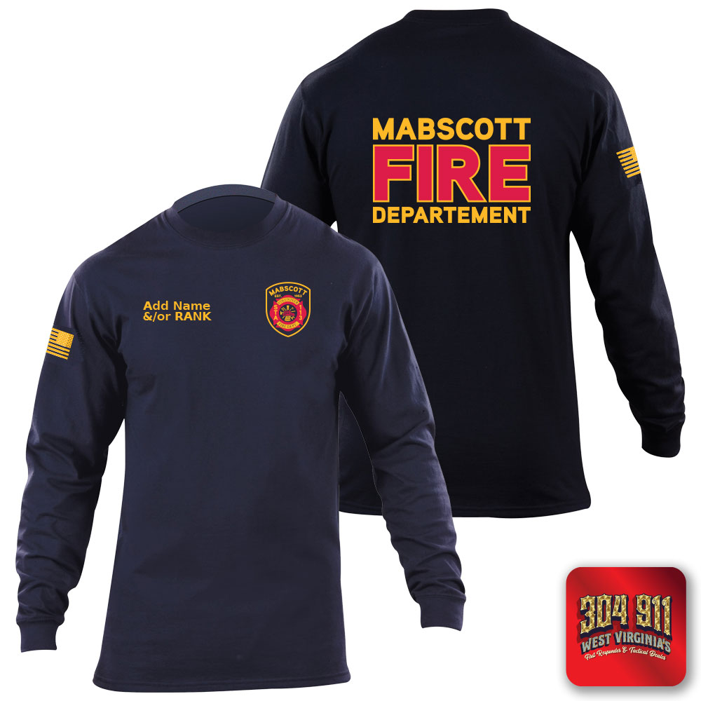 "MABSCOTT VOLUNTEER FIRE DEPARTMENT" 5.11 STATION WEAR LONG SLEEVE T-SHIRT