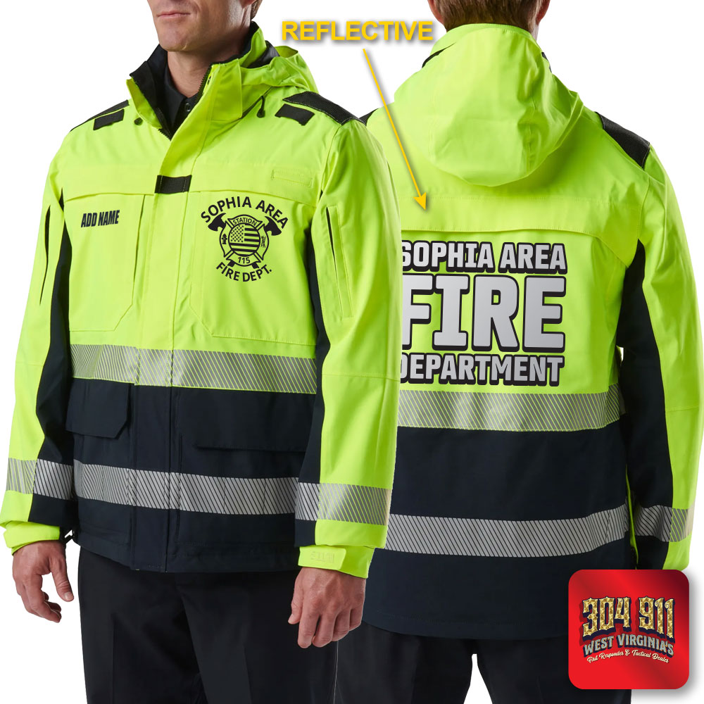 "SOPHIA AREA FIRE DEPARTMENT" (REFLECTIVE PRINT) RESPONDER HI-VIS PARKA 2.0 5.11 Tactical (DARK NAVY)