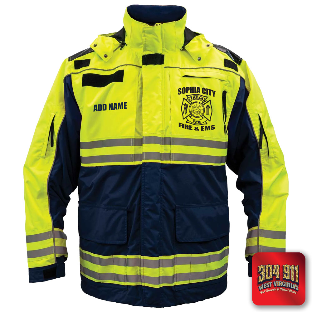 "SOPHIA CITY FIRE & EMS" GAME - HIGH VIZ RESCUE JACKET PARKA (NAVY)