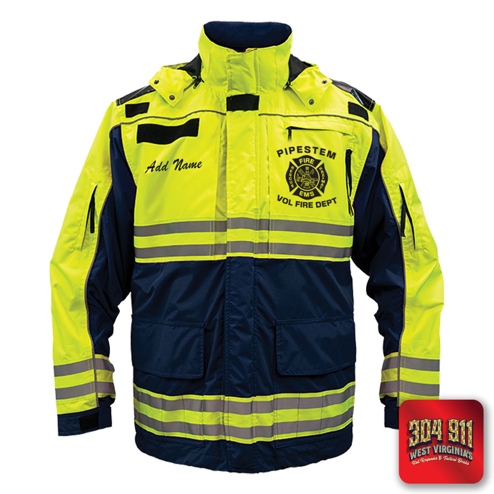 "PIPESTEM VOL FIRE DEPARTMENT" GAME - HIGH VIZ RESCUE JACKET PARKA (NAVY)