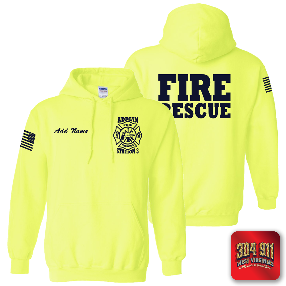 "ADRIAN VOL FIRE DEPT" NAVY GILDAN WORK HOODIE