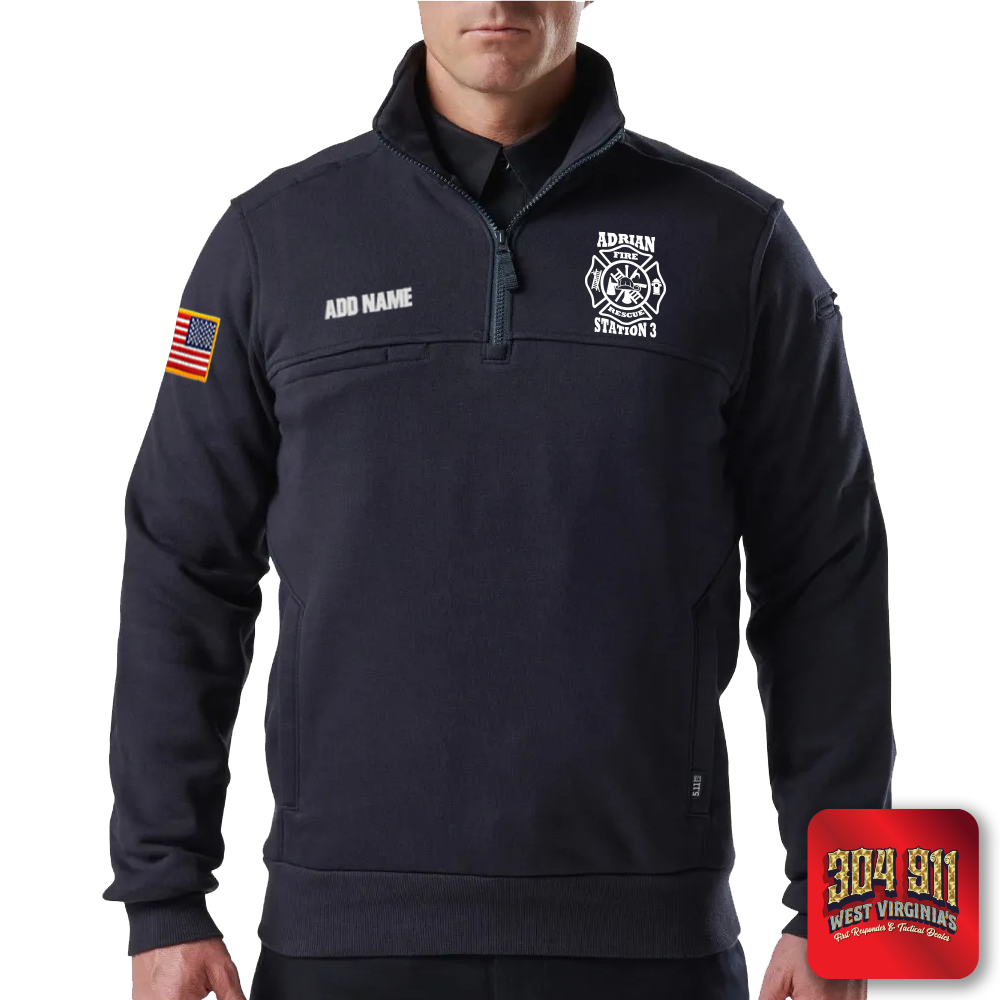 "ADRIAN VOL FIRE DEPT" 5.11 JOB SHIRT 1/4 ZIP 2.0 (NAVY)