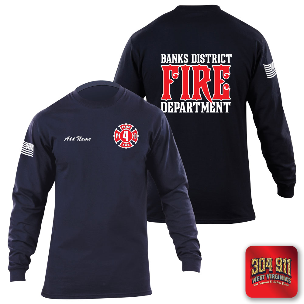 "BANKS DISTRICT FIRE DEPT" 5.11 STATION WEAR LONG SLEEVE T-SHIRT