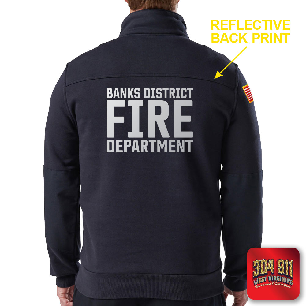 "BANKS DISTRICT FIRE DEPT" 5.11 JOB SHIRT 2.0 WITH CANVAS DETAILS  (NAVY) (REFLECTIVE BACK INCLUDED)