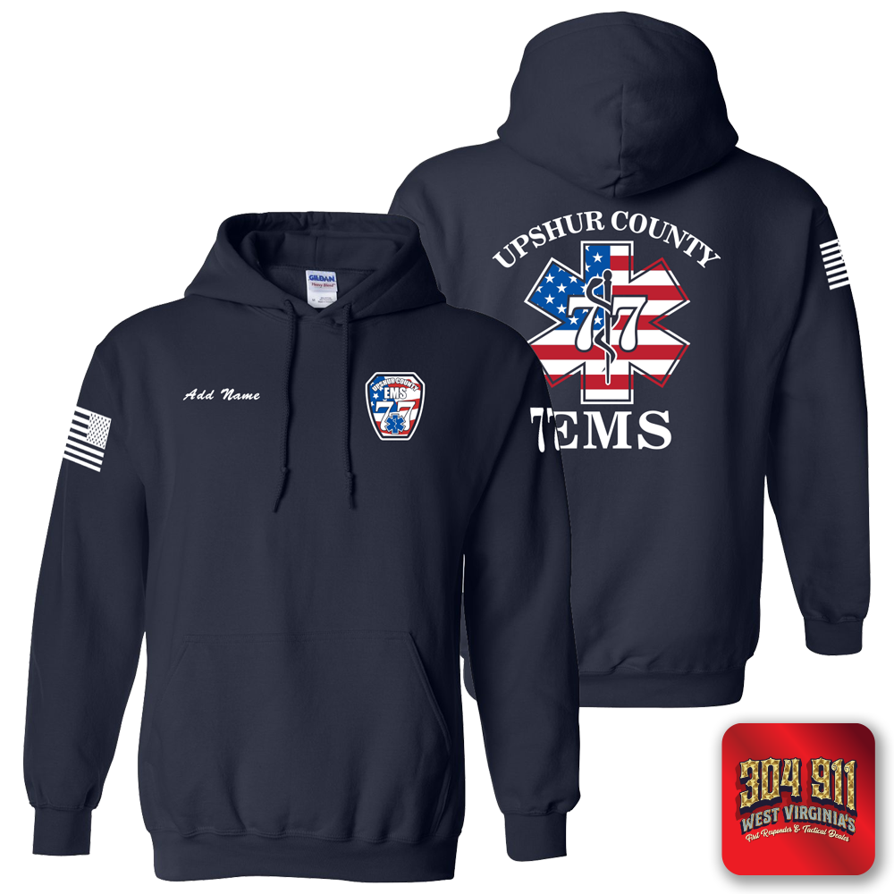"UPSHUR COUNTY EMS" NAVY GILDAN WORK HOODIE