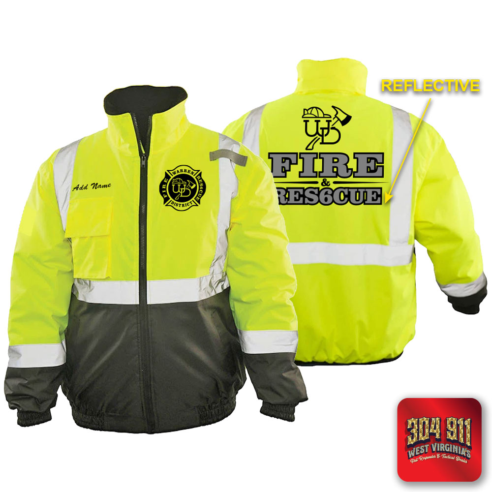 "WARREN DISTRICT FIRE DEPT" GAME - The Econo Black Bottom Bomber (NEON LIME)