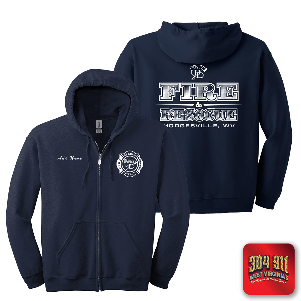 "WARREN DISTRICT FIRE DEPT" NAVY GILDAN Heavy Blend™ Full-Zip Hooded Sweatshirt