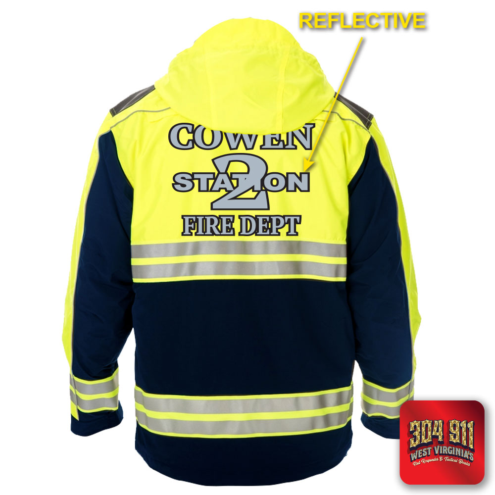 "COWEN FIRE DEPARTMENT" GAME - HIGH VIZ RESCUE JACKET PARKA (NAVY)