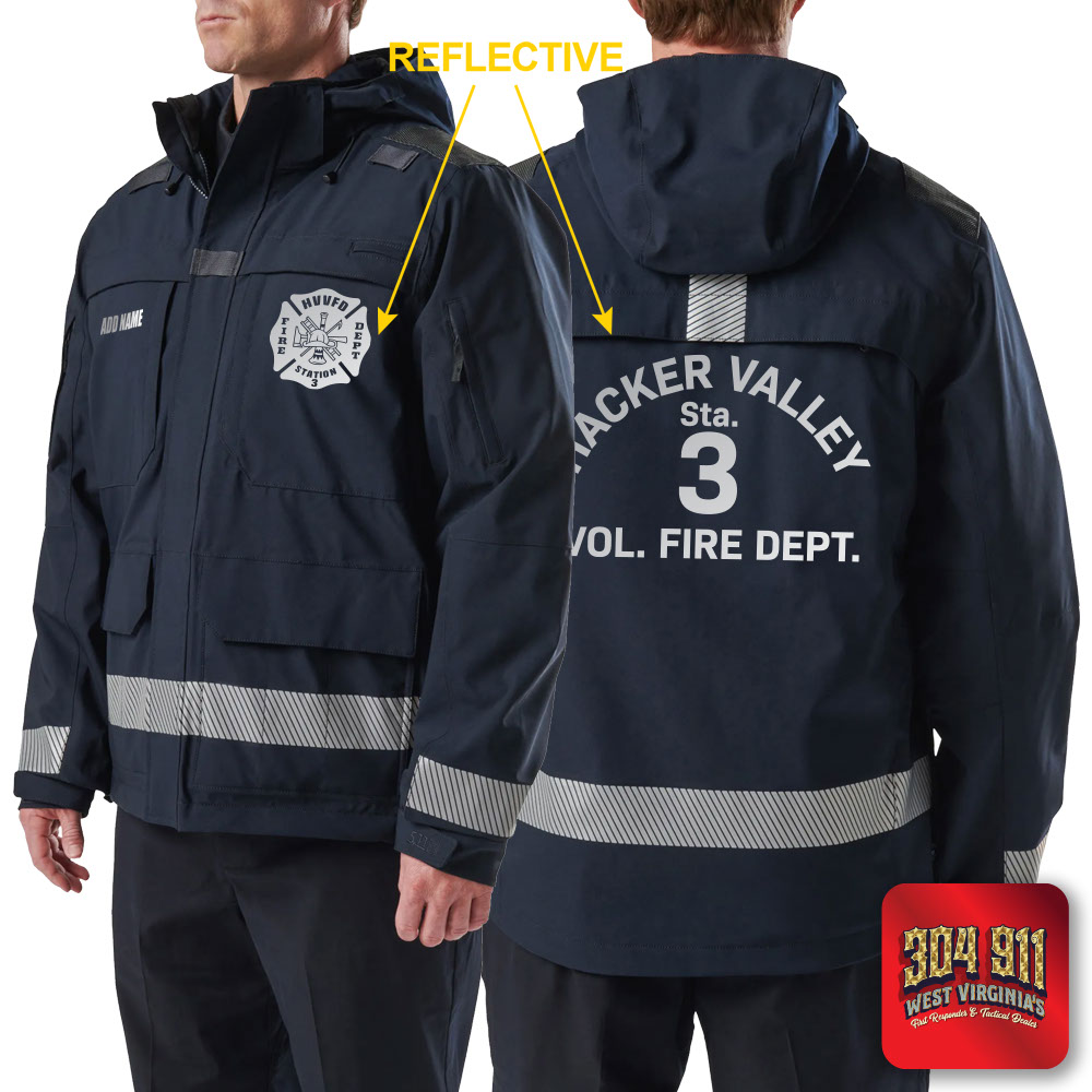 "HACKER VALLEY FIRE DEPARTMENT" (REFLECTIVE PRINT) RESPONDER PARKA 2.0 5.11 Tactical (DARK NAVY)