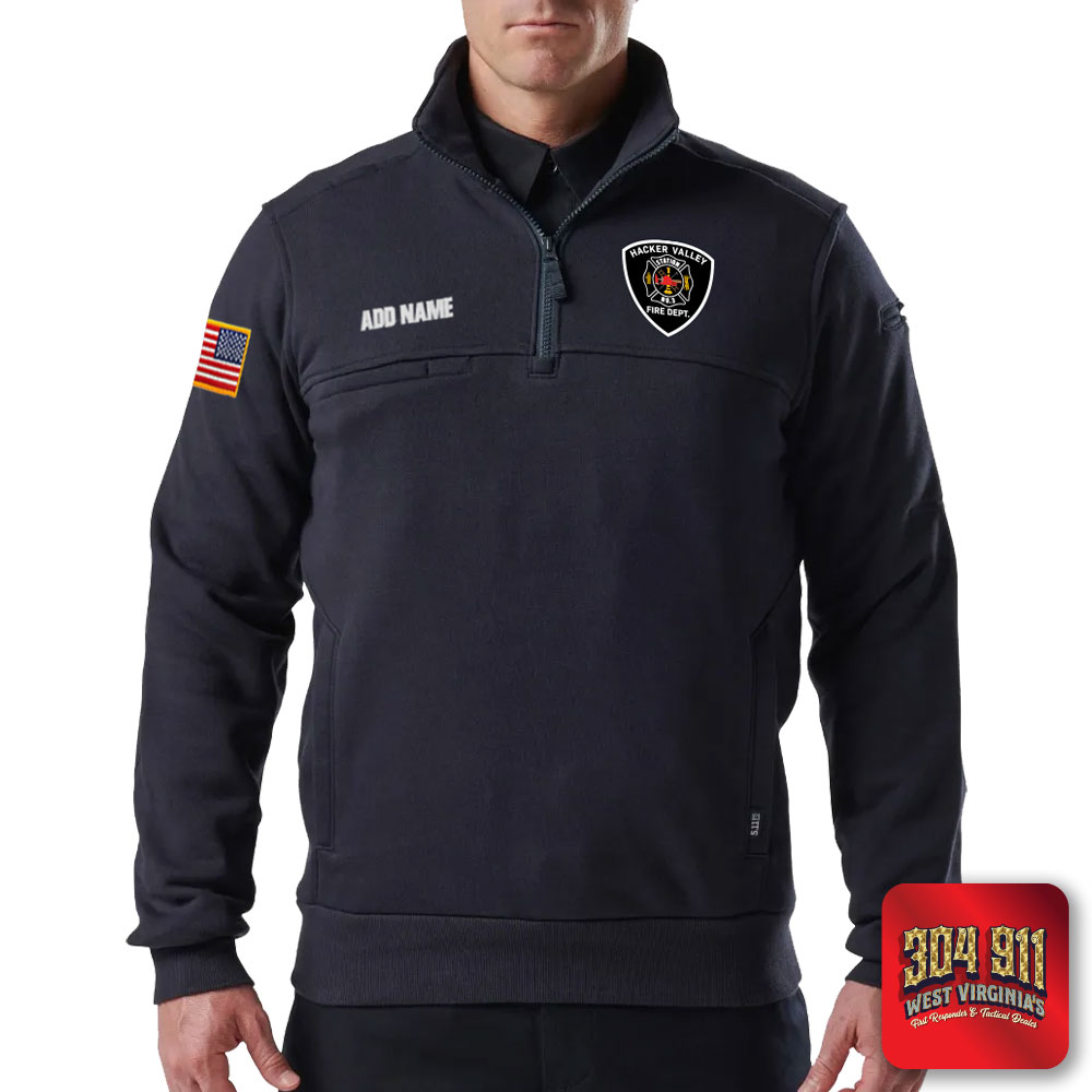 "HACKER VALLEY FIRE DEPARTMENT" 5.11 JOB SHIRT 1/4 ZIP 2.0 (NAVY)