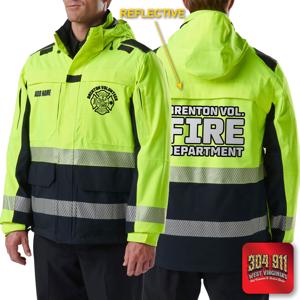 "BRENTON VOLUNTEER FIRE DEPARTMENT" (REFLECTIVE PRINT) RESPONDER HI-VIS PARKA 2.0 5.11 Tactical (DARK NAVY)
