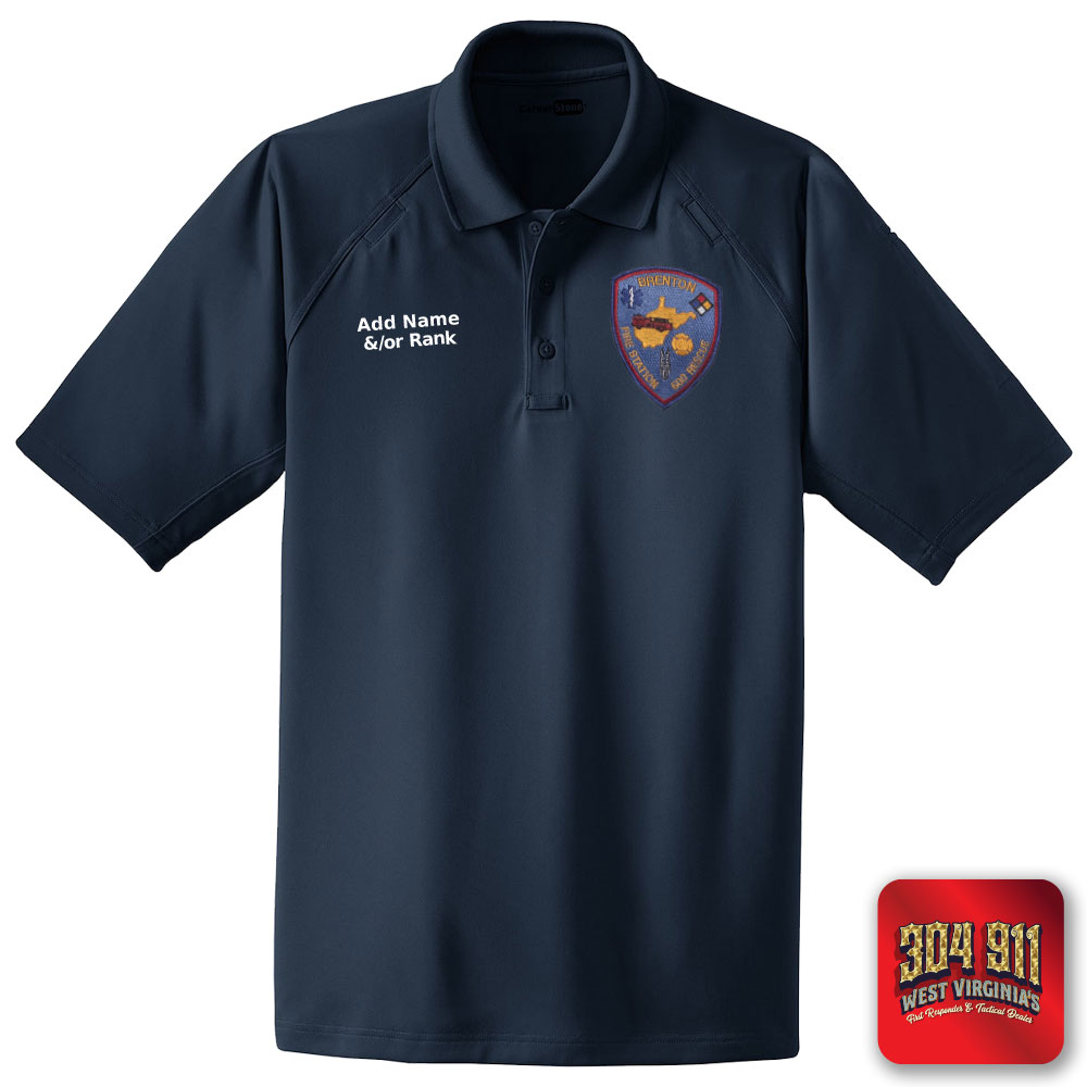 "BRENTON VOLUNTEER FIRE DEPARTMENT" (EMBROIDERY) CornerStone® - Select Snag-Proof Tactical Polo (NAVY)