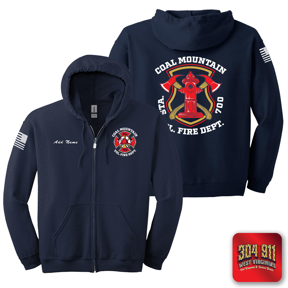 "COAL MOUNTAIN VOLUNTEER FIRE DEPARTMENT" NAVY GILDAN Heavy Blend™ Full-Zip Hooded Sweatshirt