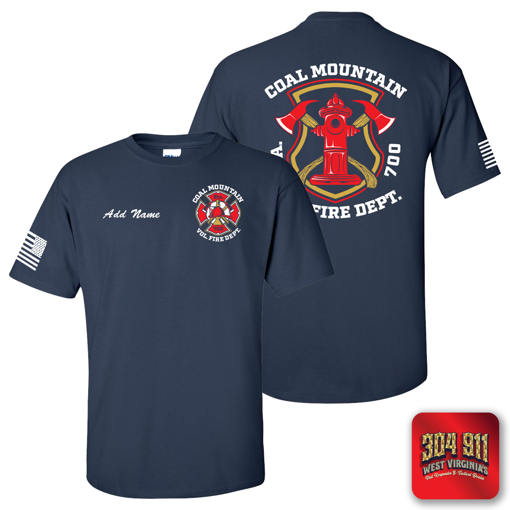 "COAL MOUNTAIN VOLUNTEER FIRE DEPARTMENT" NAVY WORK TEE