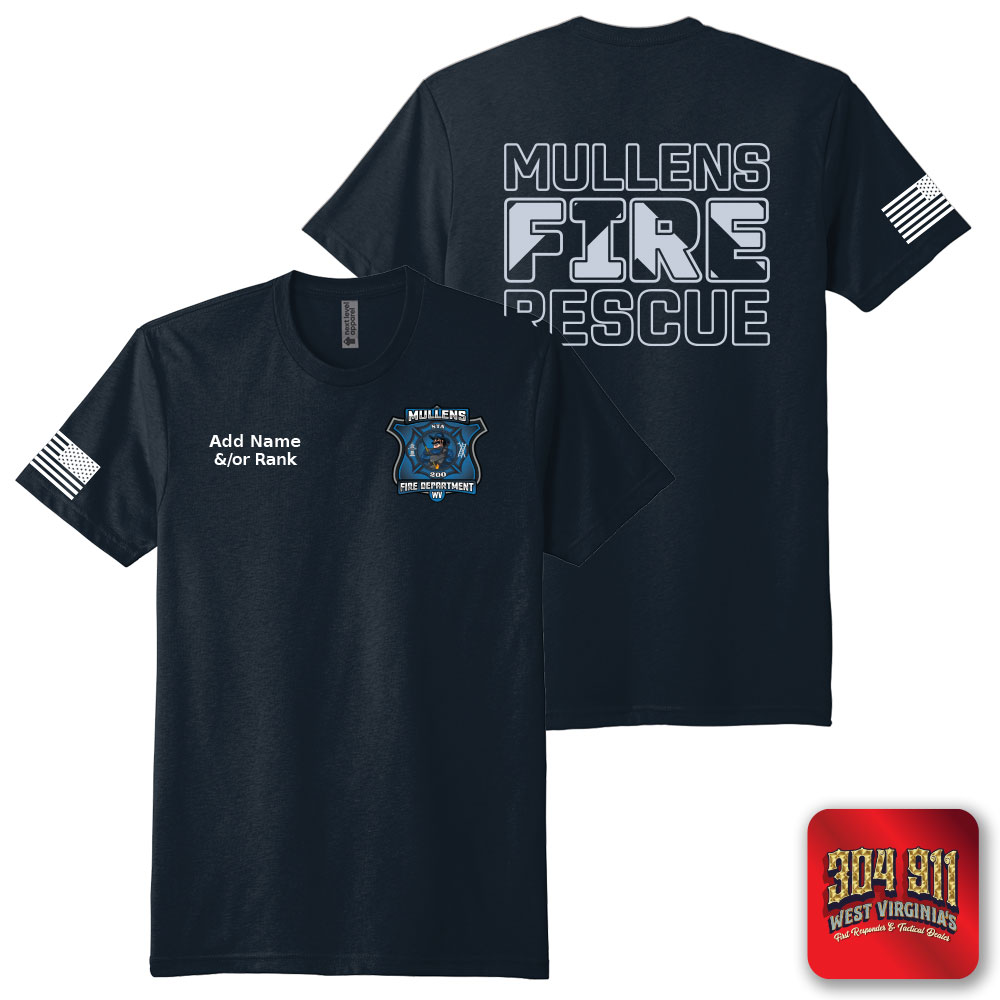 "MULLENS FIRE DEPARTMENT"  (MIDNIGHT NAVY) Next Level Apparel® Adult CVC Sueded Tee