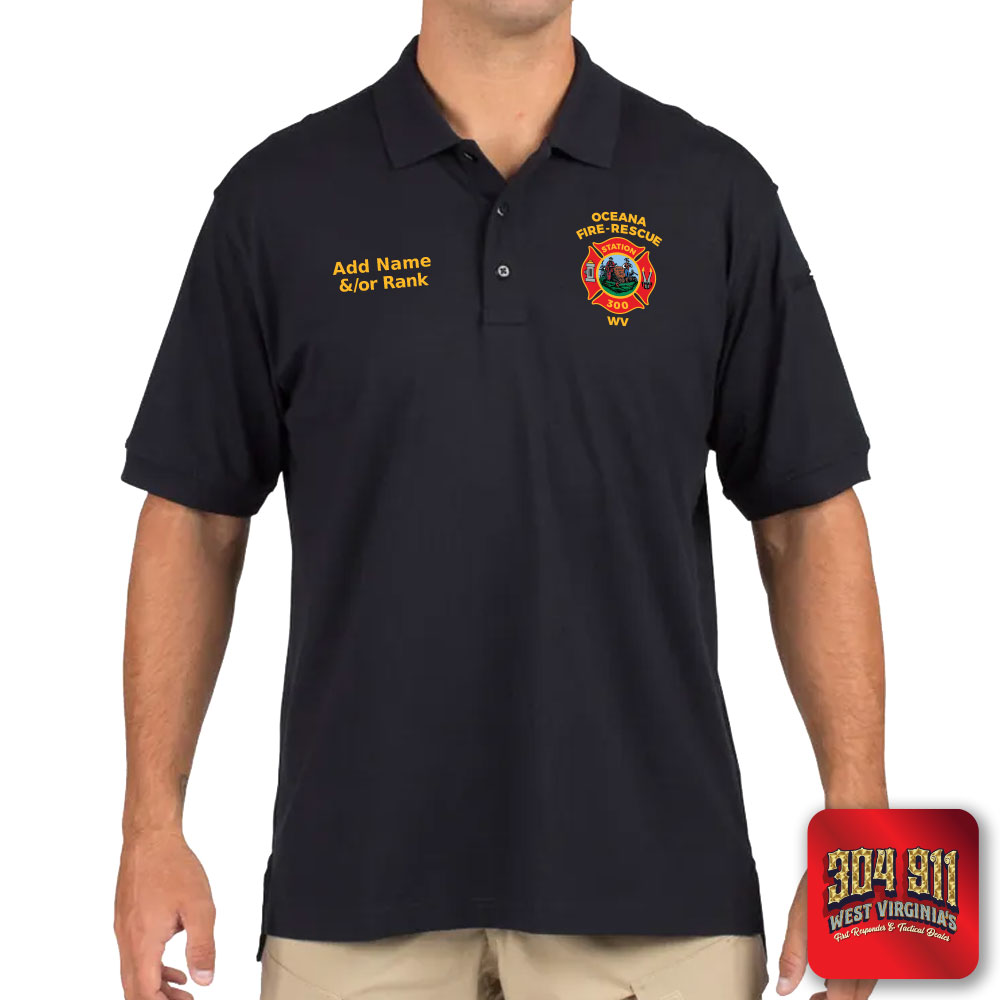 "OCEANA FIRE RESCUE" TACTICAL JERSEY SHORT SLEEVE POLO (NAVY)