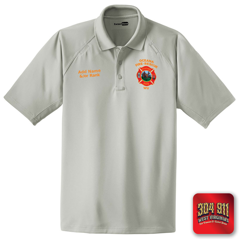 "OCEANA FIRE RESCUE" (EMBROIDERY) CornerStone® - Select Snag-Proof Tactical Polo (LT GREY)