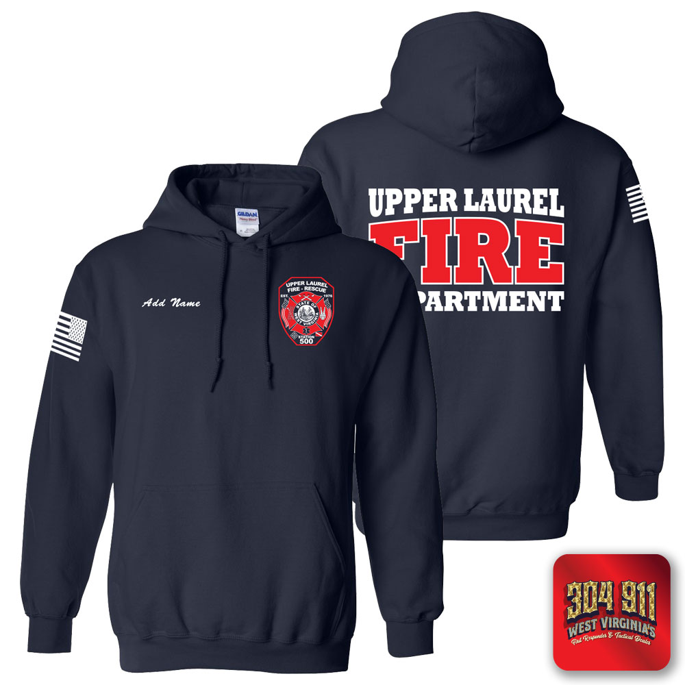 "UPPER LAUREL FIRE-RESCUE" NAVY GILDAN WORK HOODIE