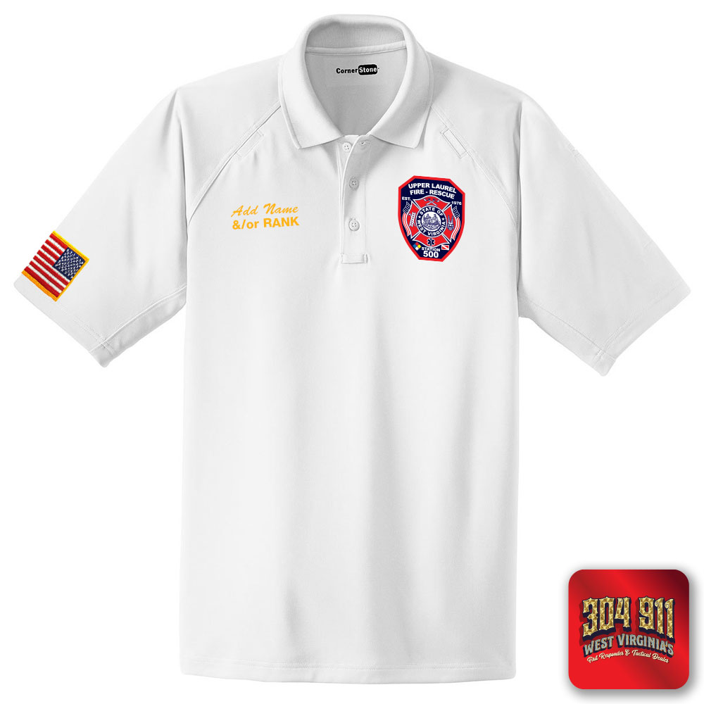 "UPPER LAUREL FIRE-RESCUE" WHITE (EMBROIDERY) CornerStone® - Select Snag-Proof Tactical Polo