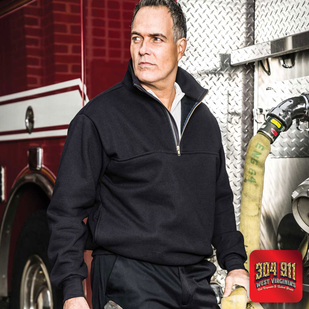 "BLANK" GAME - The Firefighter's Zip Turtleneck Job Shirt (NAVY) (USA MADE)